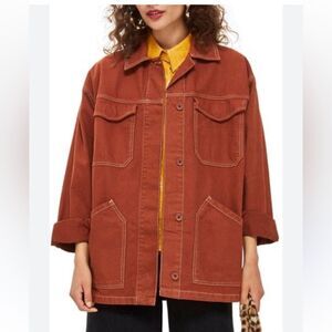 Topshop Topstitch Shirt Jacket